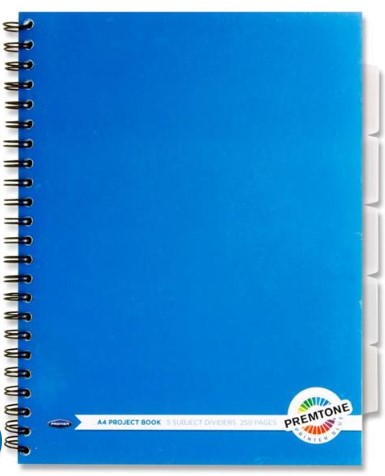 Project Book Premtone Blue A4 250pg 5 Subject 